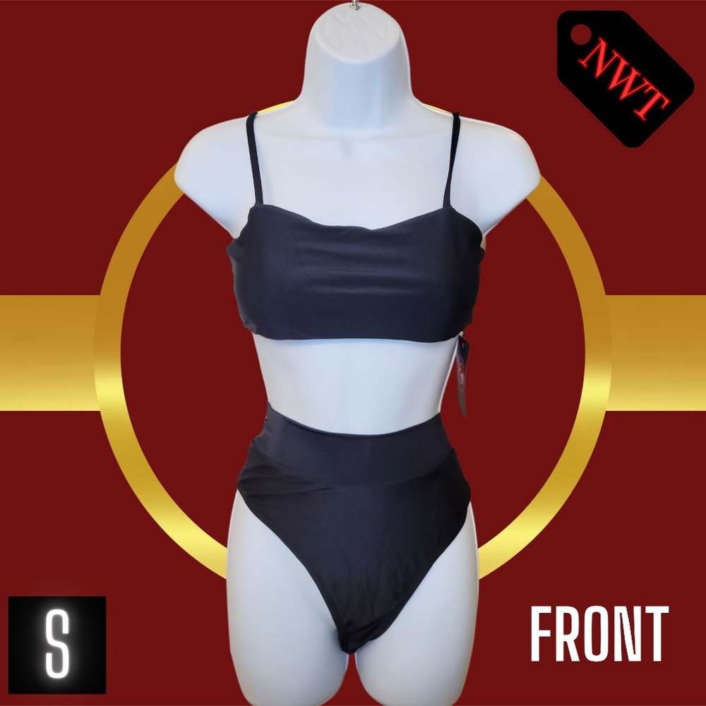 Small NWT Black Two Piece Bikini | Black 2 piece swimsuit